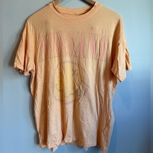 American Eagle Outfitters Oversized Peach Nirvana Graphic Tee Size XS‎